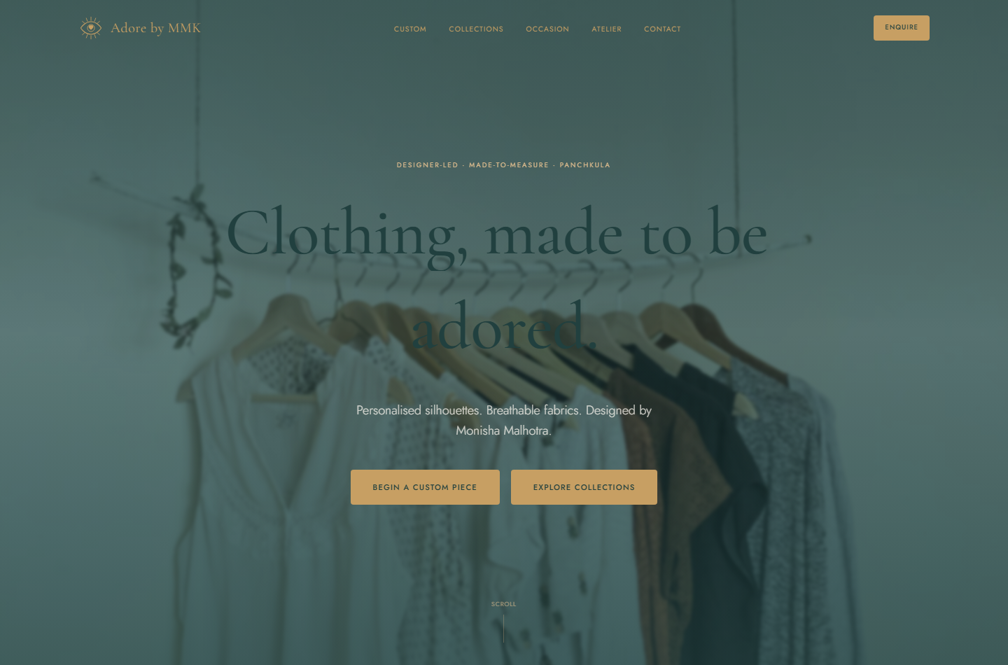 Live Adore by MMK made-to-measure clothing boutique website